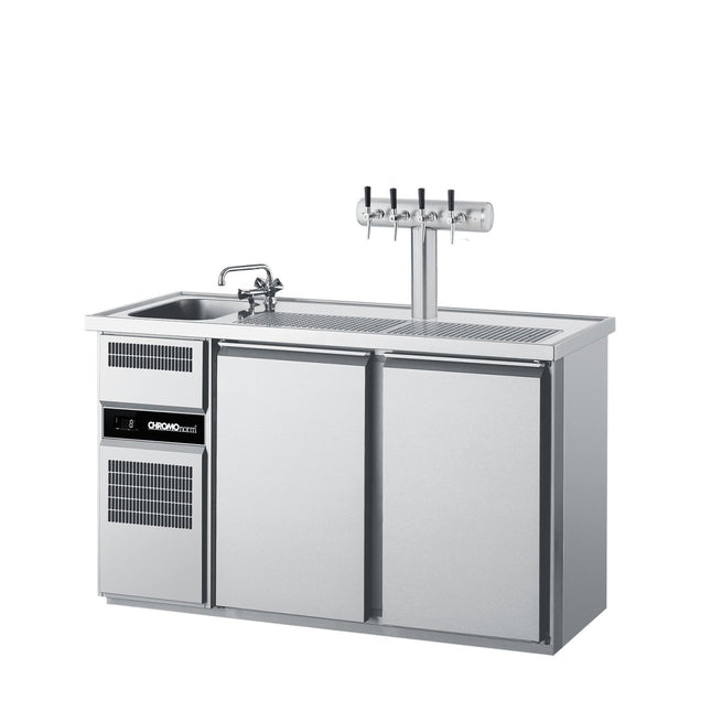Getränketheke mit einem Becken und 2 Türen - Salmgastro Onlineshop-CGTM721L81-1/1-Chromonorm-