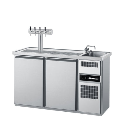 Getränketheke mit einem Becken und 2 Türen - Salmgastro Onlineshop-CGTM721R81-1/1-Chromonorm-