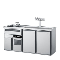 Getränketheke mit zwei Becken und 2 Türen - Salmgastro Onlineshop-CGTM722L81-1/1-Chromonorm-