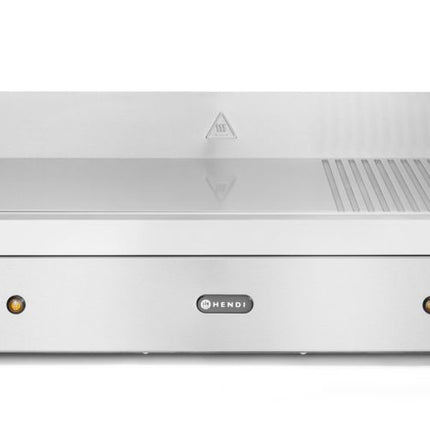 Grillplatte, HENDI, Profi Line, 2/3 glatt, 1/3 gerillt, 230V/3500W, 720x530x(H)250mm - Salmgastro Onlineshop-203163-Hendi-8711369203163