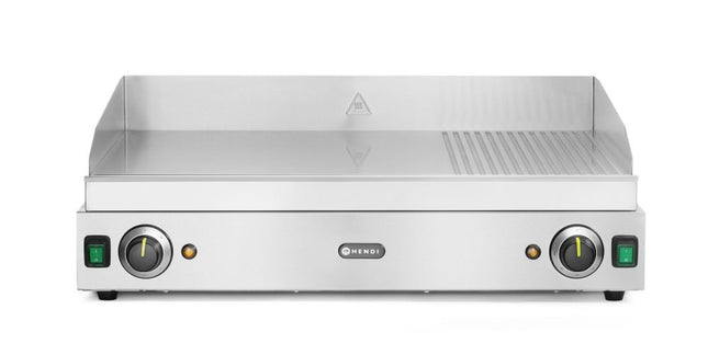 Grillplatte, HENDI, Profi Line, 2/3 glatt, 1/3 gerillt, 230V/3500W, 720x530x(H)250mm - Salmgastro Onlineshop-203163-Hendi-8711369203163