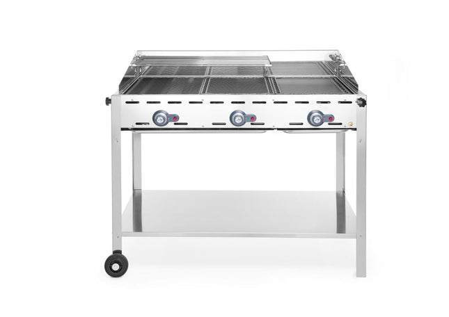 Grillsystem Green Fire 3 Brenner, HENDI, Profi Line, 17,4kW, 1078x612x(H)825mm - Salmgastro Onlineshop-149591-Hendi-8711369149591