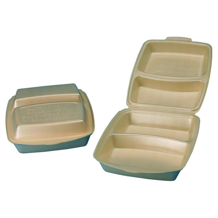 IP Verpackungen 1 Karton Dinner-Box, beige, 2-geteilt - Salmgastro Onlineshop-1635-IP Verpackungen Inde-