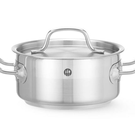 Kochtopf, niedrig - mit Deckel, HENDI, Profi Line, 1,5L, ø160x(H)75mm - Salmgastro Onlineshop-830000-Hendi-8711369830000