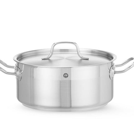 Kochtopf, niedrig - mit Deckel, HENDI, Profi Line, 4,8L, ø240x(H)105mm - Salmgastro Onlineshop-830406-Hendi-8711369830406