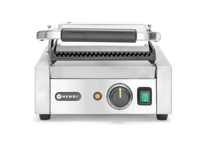 Kontaktgrill - Einzelversion, HENDI, oben und unten gerillt, 230V/1800W, 310x370x(H)210mm - Salmgastro Onlineshop-263501-Hendi-8711369263501