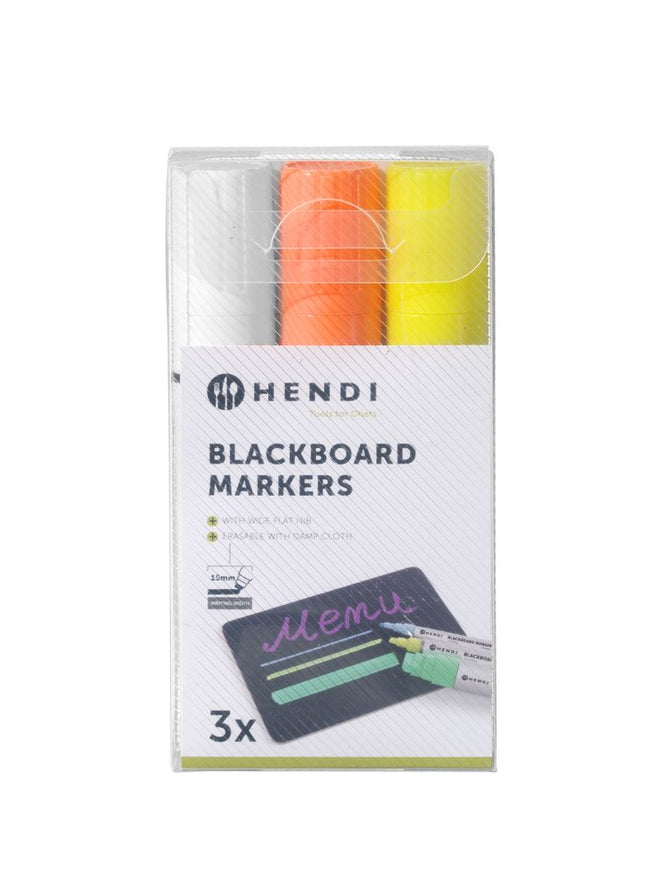 Kreidemarker 15 mm, HENDI, 1x weiß, 1x orange, 1x gelb, 3 Stk - Salmgastro Onlineshop-664339-Hendi-8711369664339