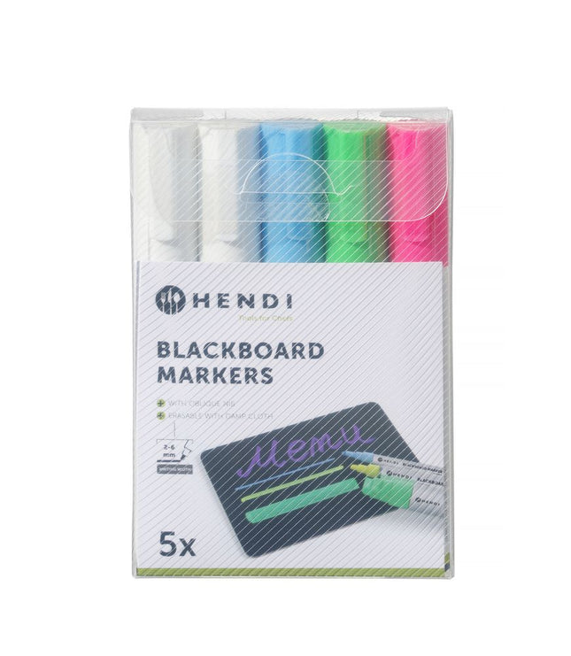 Kreidemarker 6 mm, HENDI, 1x pink, 1x grün, 1x blau, 2x weiß - Salmgastro Onlineshop-664216-Hendi-8711369664216