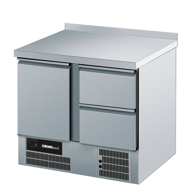 Kühltisch BR 795 mit einer Tür und 2 Zügen 1/2 - Salmgastro Onlineshop-CKTT07952CEV-Chromonorm-