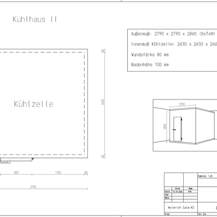 Kühlzelle Komplett mit Türen, Dach und Kühlaggregat 2790x2790x2860mm - Salmgastro Onlineshop-Kühlzelle_2-Salmgastro Onlineshop-