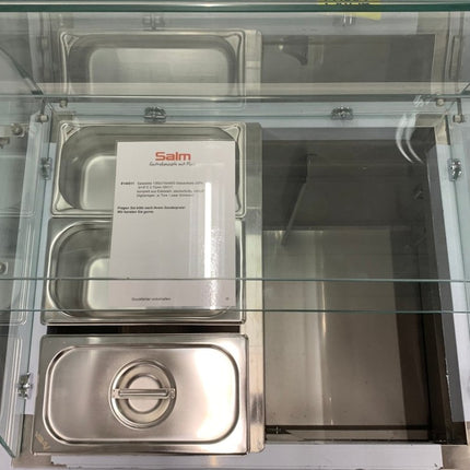 Morgan Kühltisch Saladette mit Glasaufsatz 2 türig 230 V steckerfertig umluftgekühlt - Salmgastro Onlineshop-8140611-Morgan-