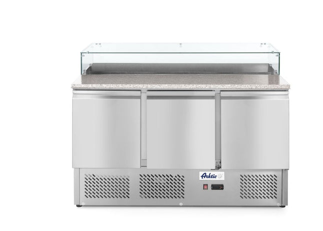 Pizzatisch, dreitürig 380L, Arktic, 230V/310W, 1365x700x(H)1100mm - Salmgastro Onlineshop-232873-Hendi-8711369232873