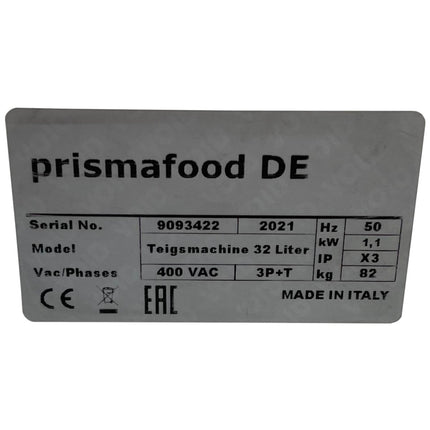 Prismafood Premium Teigknetmaschine Teigmaschine IBT30 32 L 25 kg 400V - Salmgastro Onlineshop-8154999-Prismafood-