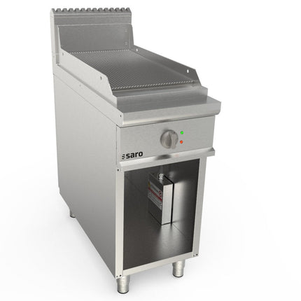 SARO Elektrogriddleplatte 400mm breit Stand gerillt Modell LQ / FTE2BAR - Salmgastro Onlineshop-423-8730-Saro-4017337063178