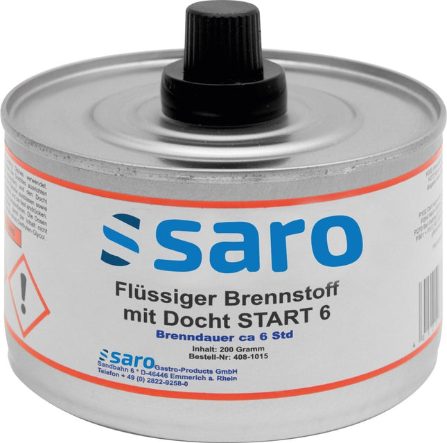 SARO Flüssiger Brennstoff m. Docht START 6, VPE 24Dosen - Salmgastro Onlineshop-408-1015-Saro-4017337408054