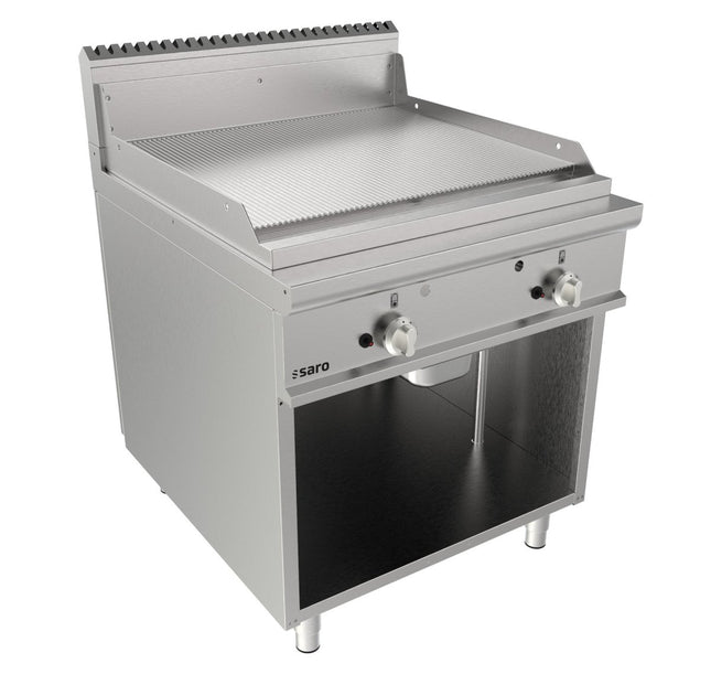 SARO Gasgriddleplatte 800mm breit Standgerät gerillt Modell LQ / FTG4BAR - Salmgastro Onlineshop-423-8640-Saro-4017337063093