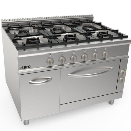 SARO Gasherd + Elektroofen 6 Brenner Modell LQ / CUG6NE - Salmgastro Onlineshop-423-8030-Saro-4017337062775