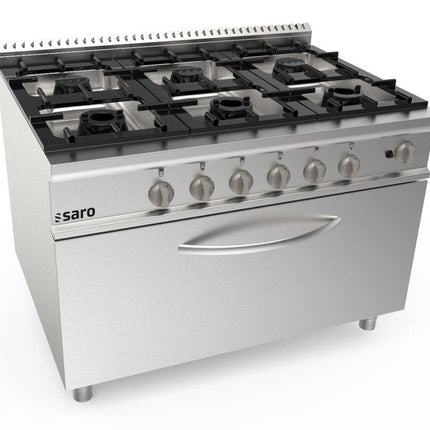 SARO Gasherd + Gasofen 6 Brenner Modell LQ / CUG6FM - Salmgastro Onlineshop-423-8020-Saro-4017337062751