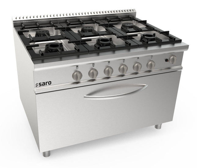 SARO Gasherd + Gasofen 6 Brenner Modell LQ / CUG6FM - Salmgastro Onlineshop-423-8020-Saro-4017337062751