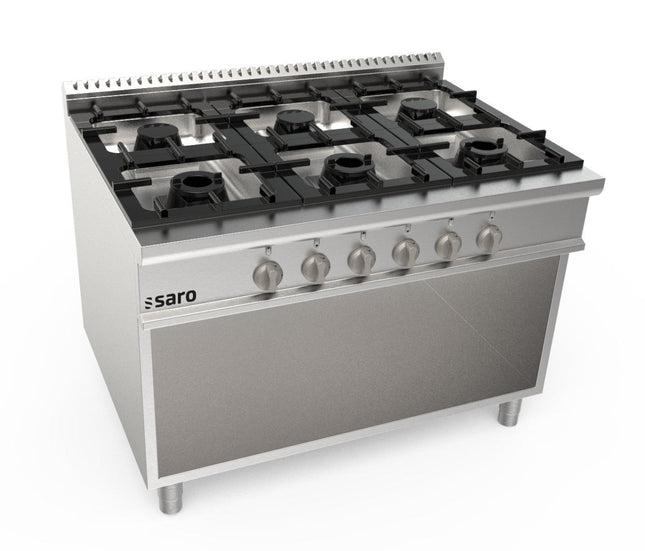SARO Gasherd offener Unterbau 6 Brenner Modell LQ / CUG6BA - Salmgastro Onlineshop-423-8010-Saro-4017337062737