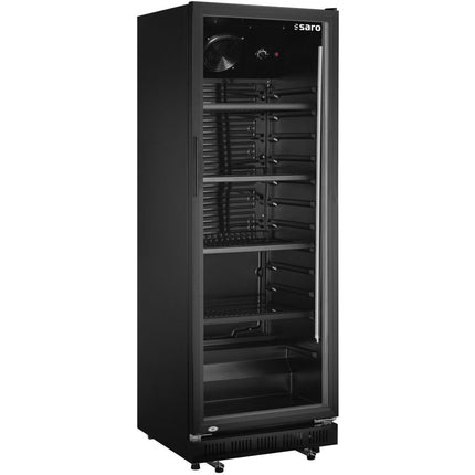 Saro Getränkekühlschrank mit Glastür - schwarz, Modell - Salmgastro Onlineshop-437-1012-Saro-4017337037391
