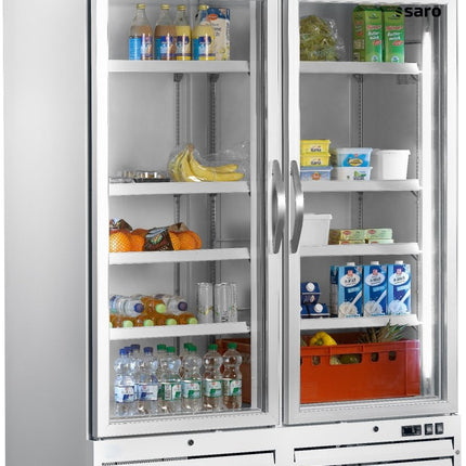 SARO Kühlschrank mit 2 Glastüren - weiß, Modell G 920 - Salmgastro Onlineshop-323-4165-Saro-4017337323821