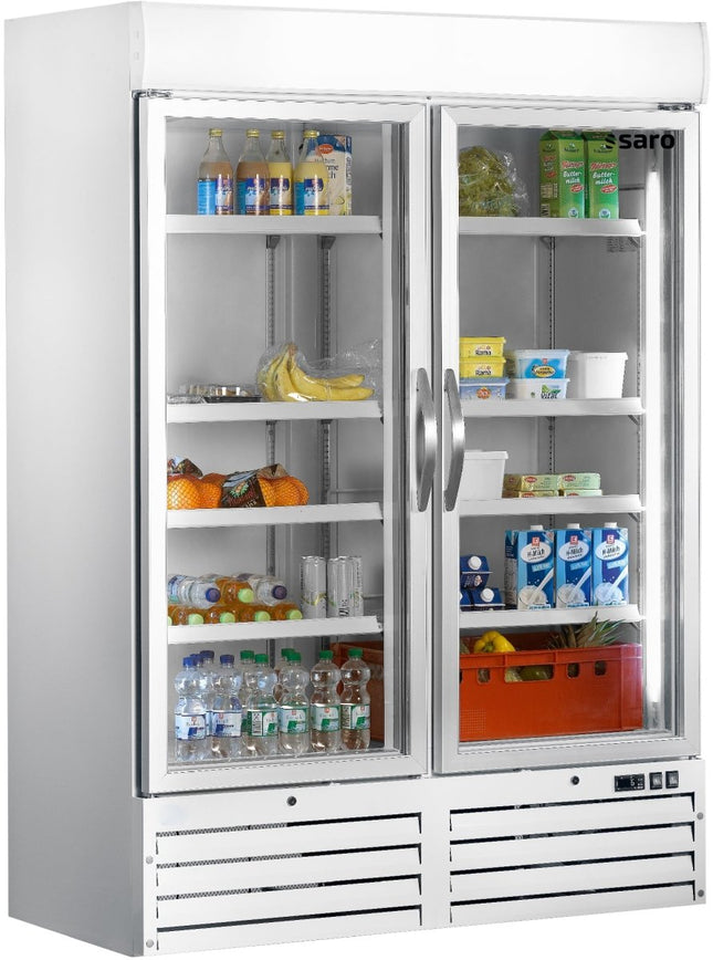 SARO Kühlschrank mit 2 Glastüren - weiß, Modell G 920 - Salmgastro Onlineshop-323-4165-Saro-4017337323821