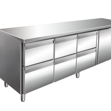 SARO Kühltisch, 1 Tür+3x2er Schubl. KYLJA 4160 TN - Salmgastro Onlineshop-323-10726-Saro-4017337067480