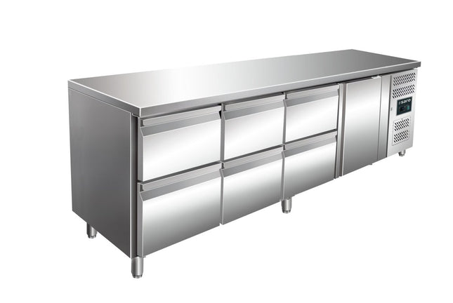SARO Kühltisch, 1 Tür+3x2er Schubl. KYLJA 4160 TN - Salmgastro Onlineshop-323-10726-Saro-4017337067480