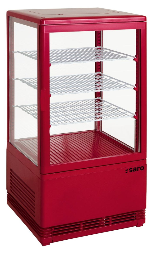 SARO Mini-Umluftkühlvitrine Modell SC 70 rot - Salmgastro Onlineshop-330-10031-Saro-4017337038800