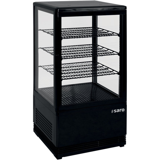 Saro Mini-Umluftkühlvitrine Modell SC 70 schwarz - Salmgastro Onlineshop-330-10051-Saro-4017337038824