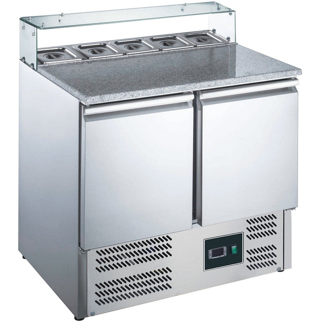 SARO Pizzatisch mit Glasaufsatz, Modell EPS 900G - Salmgastro Onlineshop-465-1060-Saro-4017337050826