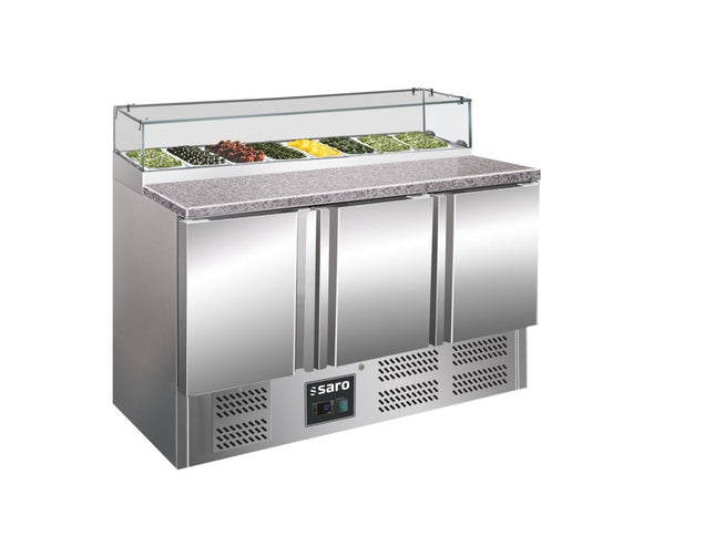 SARO Pizzatisch mit Glasaufsatz, Modell PS 300 G - Salmgastro Onlineshop-323-1106-Saro-4017337324309