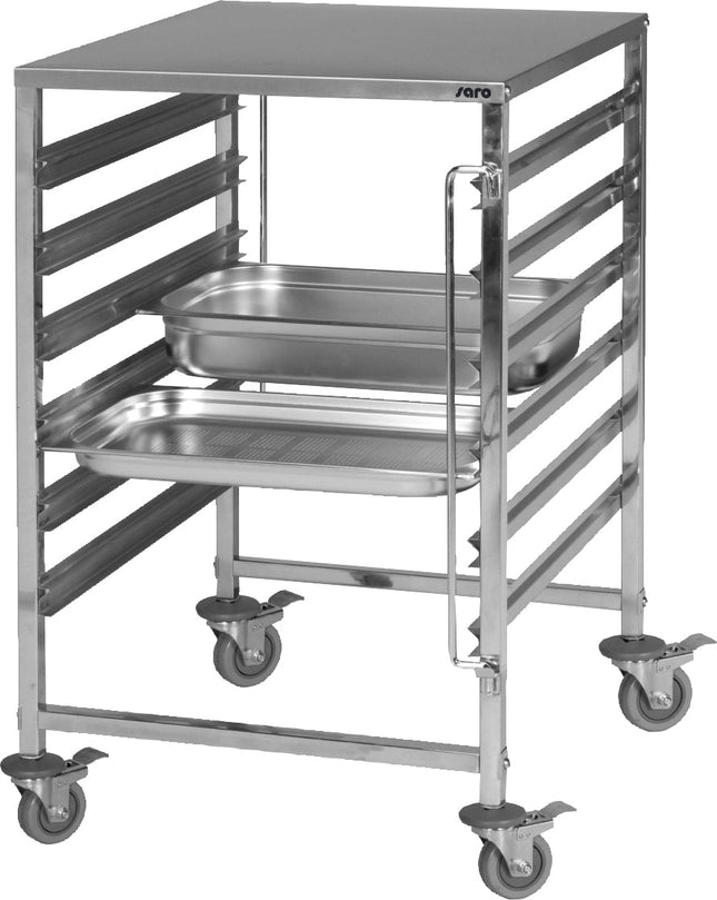 SARO Regalwagen mit Edelstahlarbeitsfläche Modell NOEL - Salmgastro Onlineshop-350-1015-Saro-4017337350025