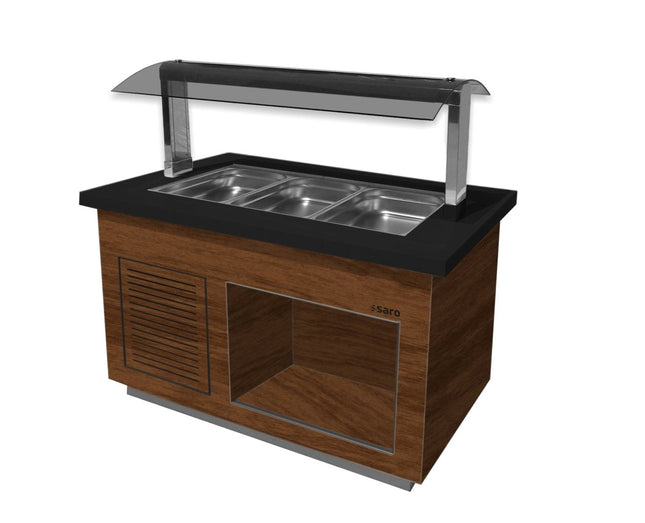 SARO Salatbar für 3x 1/1 GN, Modell PREMIUM LINE SB-K130 braun/schwarz - Salmgastro Onlineshop-366-2200-Saro-4017337062577