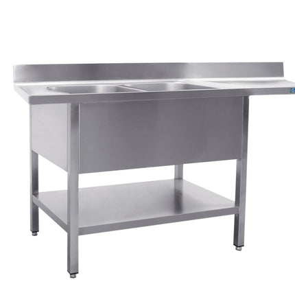 SARO Spülcenter 2 Becken, links - B 2000 x T 700 mm - Salmgastro Onlineshop-700-2620L-Saro-4017337046867