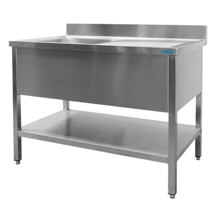 SARO Spültisch 1 Becken, links - B 1400 x T 700 mm - Salmgastro Onlineshop-700-2515L-Saro-4017337046652