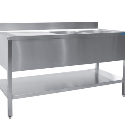 SARO Spültisch 2 Becken, rechts - B 1200 x T 600 mm - Salmgastro Onlineshop-600-2535R-Saro-4017337049752