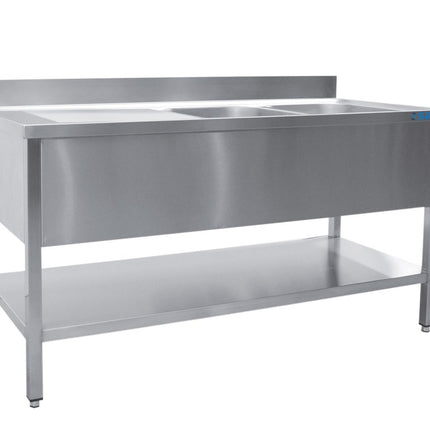 SARO Spültisch 2 Becken, rechts - B 2000 x T 700 mm - Salmgastro Onlineshop-700-2555R-Saro-4017337046768
