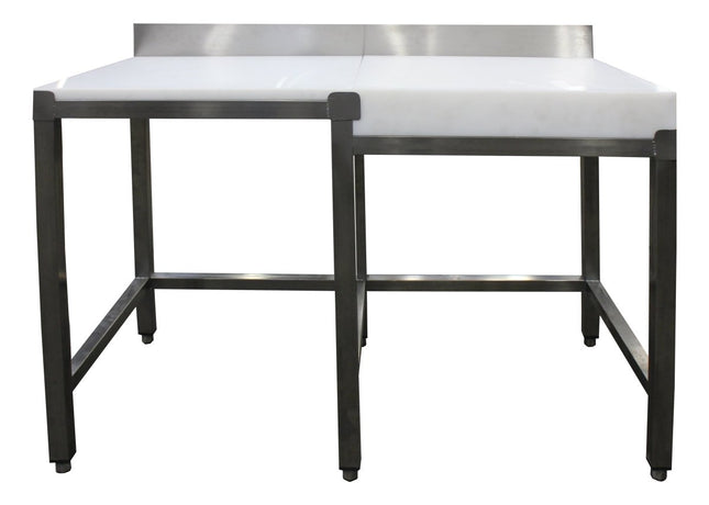 SARO Zerlegetisch mit Hackblock rechts mit Aufkantung 1200x500 mm - Salmgastro Onlineshop-700-7765-Saro-4017337060221