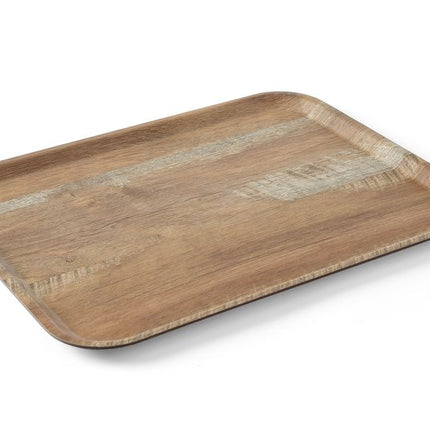 Serviertablett aus Melamin mit Holzoptik , HENDI, Holz, 370x530mm - Salmgastro Onlineshop-508947-Hendi-8711369508947
