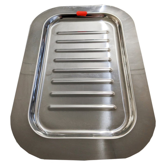 Spargelplatte rechteckig mit Rillen Servierplatte Edelstahl - Salmgastro Onlineshop-8117378-Assheuer & Pott-