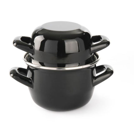 Topf, emailliert - mit Deckel, HENDI, 0,8L, ø140x(H)150mm - Salmgastro Onlineshop-625606-Hendi-8711369625606
