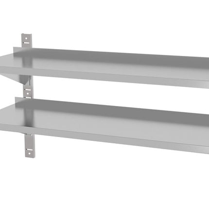 Verstellbares Doppel-Wandregal mit zwei Stahlschienen, HENDI, 1000x300x(H)600mm - Salmgastro Onlineshop-811726-Hendi-8711369811726