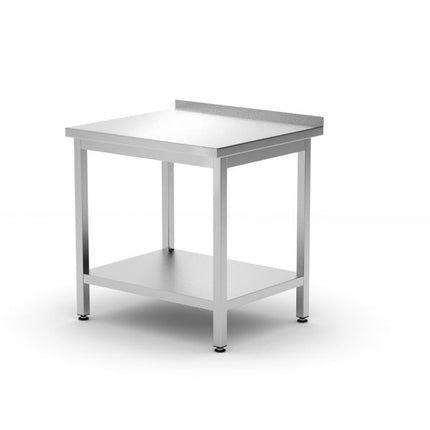 Wandarbeitstisch mit Ablage – verschraubt, Tiefe: 700 mm., HENDI, Kitchen Line, 800x700x(H)850mm - Salmgastro Onlineshop-812716-Hendi-8711369812716