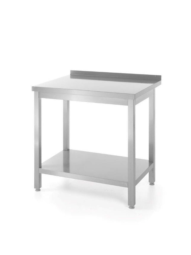 Wandarbeitstisch mit Aufkantung und Ablage - Tiefe 600 mm, HENDI, Kitchen Line, 800x600x(H)850mm - Salmgastro Onlineshop-811450-Hendi-8711369811450