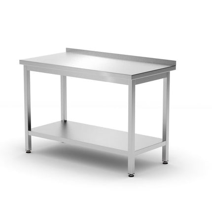 Wandarbeitstisch mit Regalboden Budget Line - geschraubt, Tiefe 600 mm, HENDI, Budget Line, 1000x600x(H)850mm - Salmgastro Onlineshop-817278-Hendi-8711369817278