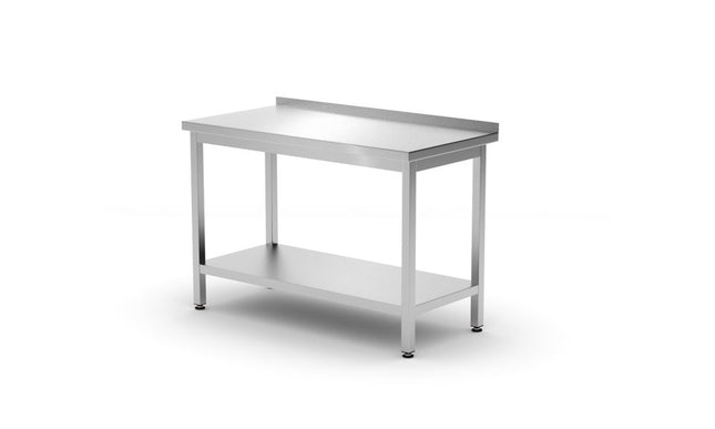 Wandarbeitstisch mit Regalboden Budget Line - geschraubt, Tiefe 600 mm, HENDI, Budget Line, 1000x600x(H)850mm - Salmgastro Onlineshop-817278-Hendi-8711369817278