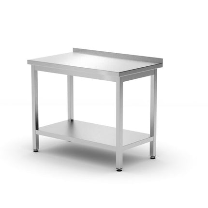 Wandarbeitstisch mit Regalboden Budget Line - geschraubt, Tiefe 600 mm, HENDI, Budget Line, 800x600x(H)850mm - Salmgastro Onlineshop-817261-Hendi-8711369817261