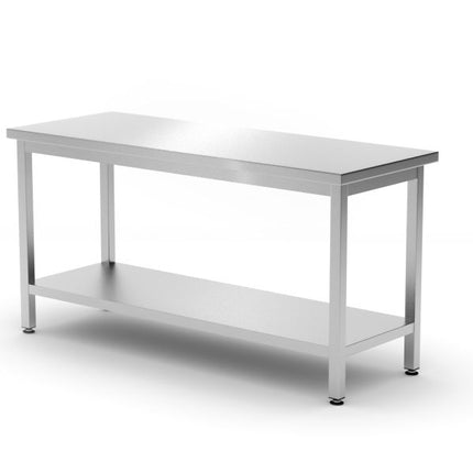 Zentraler Arbeitstisch mit Regalboden Budget Line - geschraubt, Tiefe 600 mm, HENDI, Budget Line, 1200x600x(H)850mm - Salmgastro Onlineshop-817179-Hendi-8711369817179